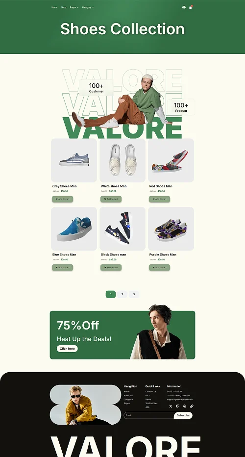男装服饰电商Elementor网站模板_一键导入快速建站插图7-WP资源海 服装 Elementor 模板鞋履系列预览