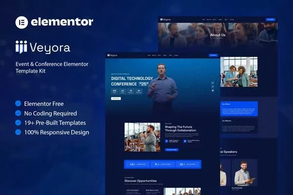 技术会议Elementor网站模板_一键导入快速建站插图-WP资源海 会议/展览 Elementor 网站模板封面