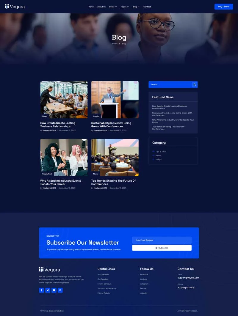 技术会议Elementor网站模板_一键导入快速建站插图7-WP资源海 会议/展览 Elementor 模板博客页面预览