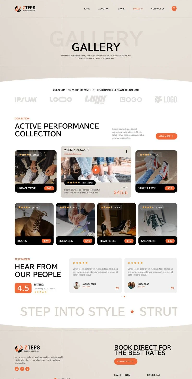 潮流鞋店Elementor网站模板_一键导入快速建站插图7-WP资源海 服装 Elementor 模板图片展示预览