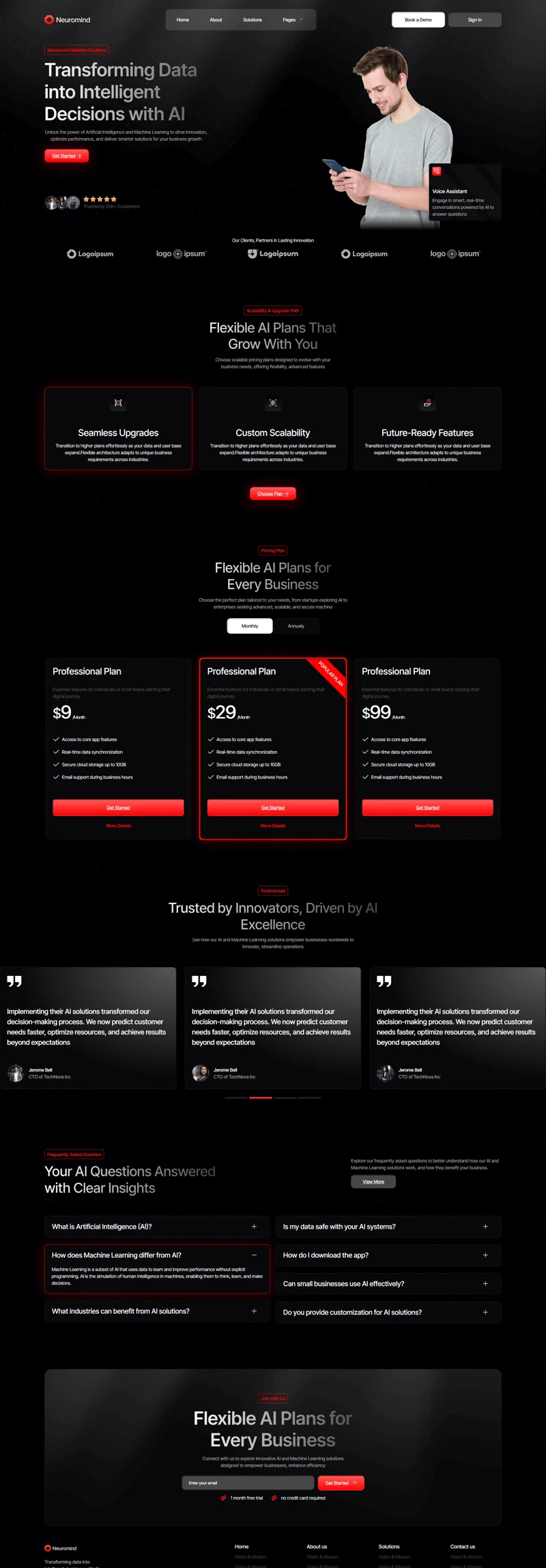 AI Elementor 模板价格页面预览