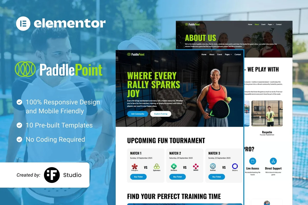 运动场地Elementor网站模板_一键导入快速建站插图-WP资源海 运动/健身 Elementor 网站模板封面