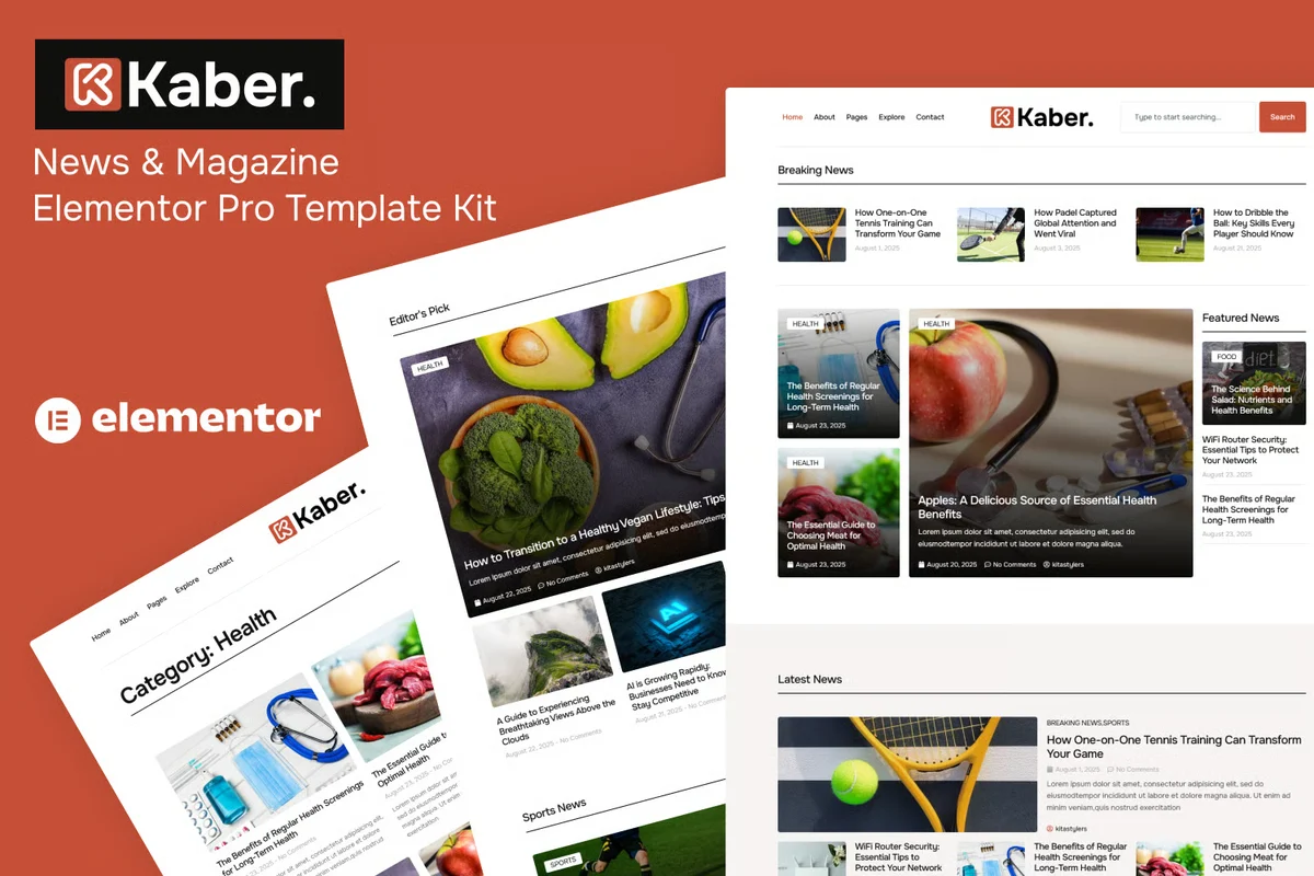 新闻杂志Elementor网站模板_一键导入快速建站插图-WP资源海 新闻 Elementor 网站模板封面