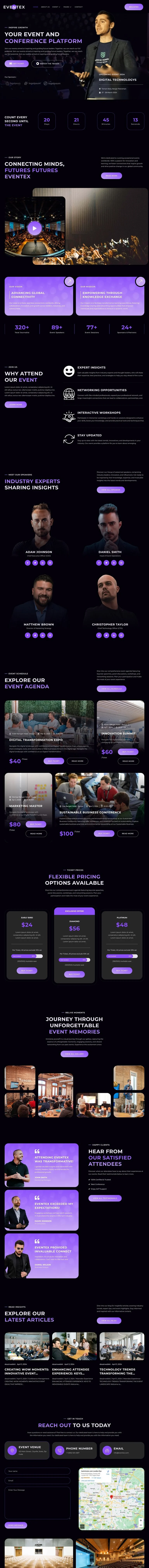 会议/展览 Elementor 模板首页预览