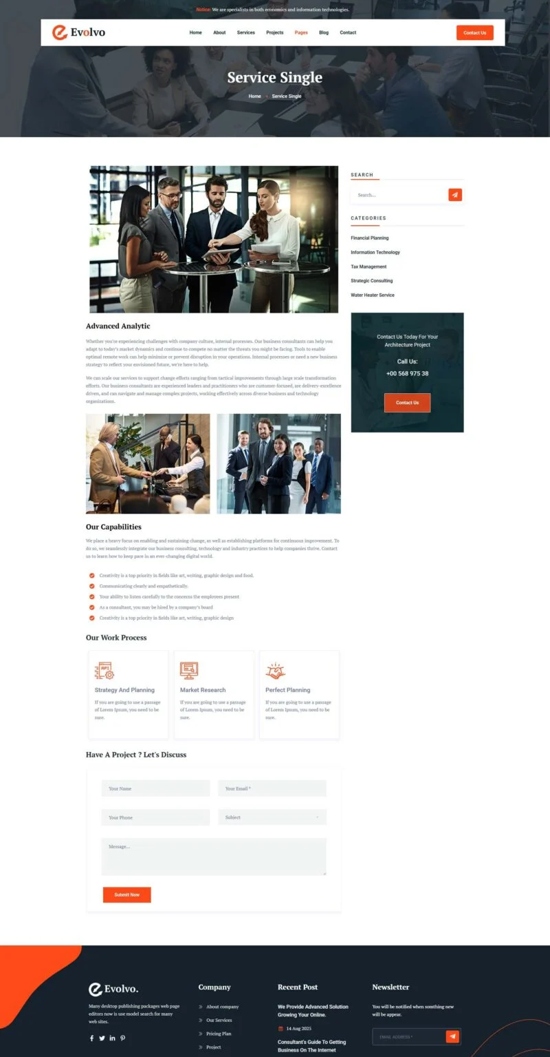 企业咨询顾问Elementor网站模板_一键导入快速建站插图4-WP资源海 服务/咨询 Elementor 模板服务详情预览