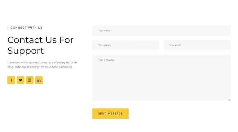 金融/投资 Elementor 模板表单预览