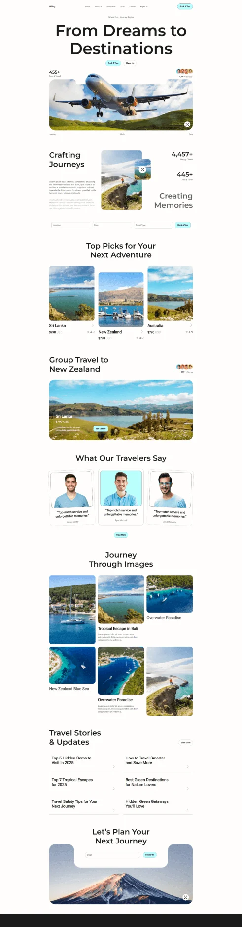 户外/旅行 Elementor 模板首页预览