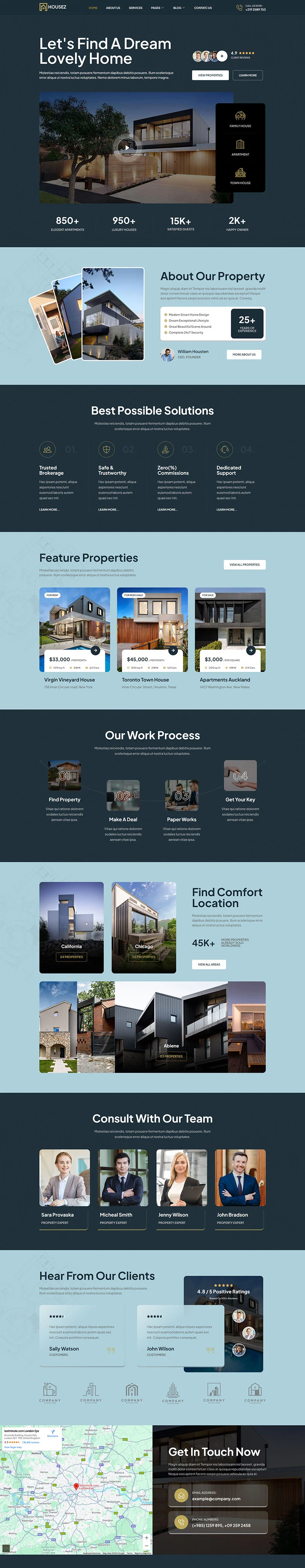 房产经纪服务Elementor网站模板_一键导入快速建站插图1-WP资源海 建筑/地产 Elementor 模板首页预览