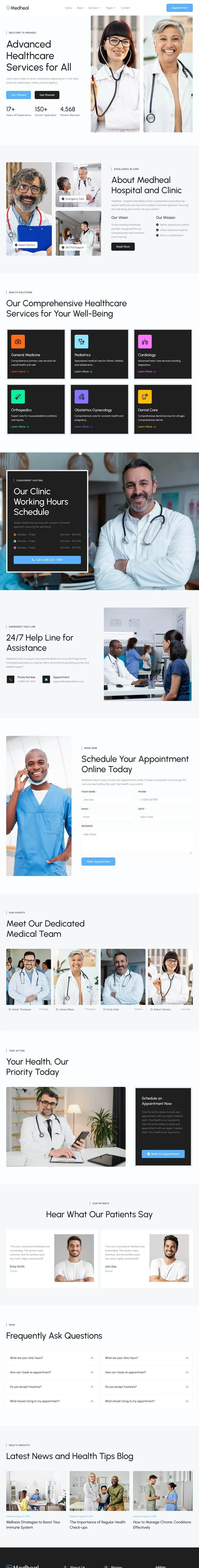 健康/医药 Elementor 模板首页预览