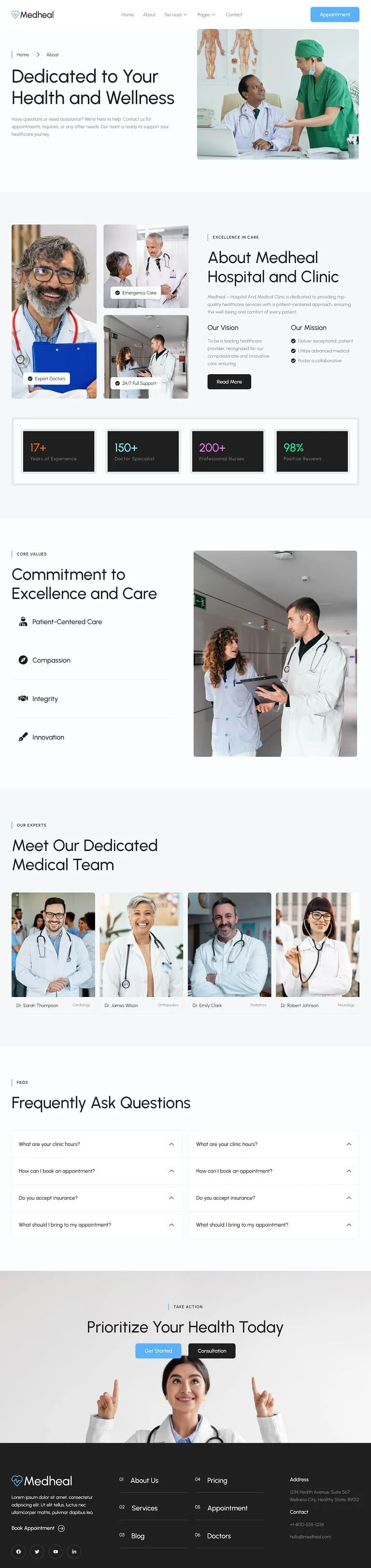 健康/医药 Elementor 模板关于我们预览