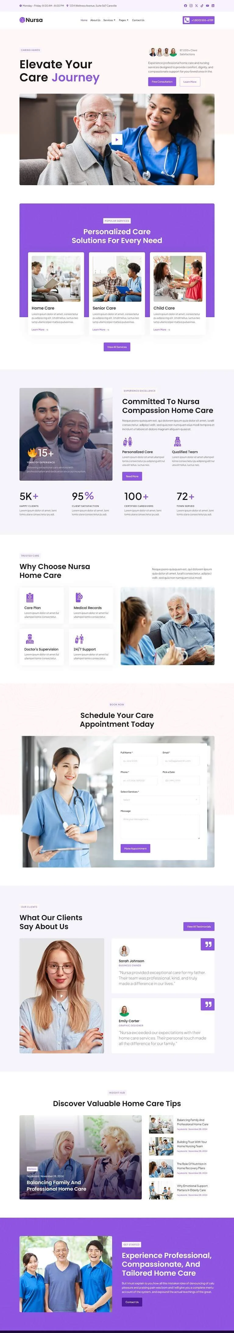 健康/医药 Elementor 模板首页预览
