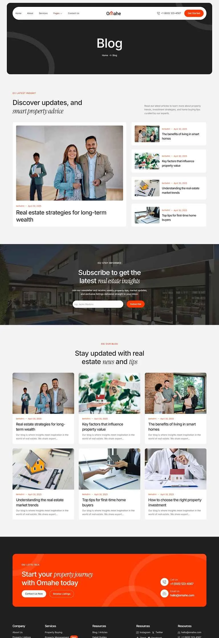 房产中介Elementor网站模板_一键导入快速建站插图3-WP资源海 建筑/地产 Elementor 模板博客页面预览