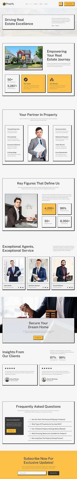 建筑/地产 Elementor 模板关于我们预览