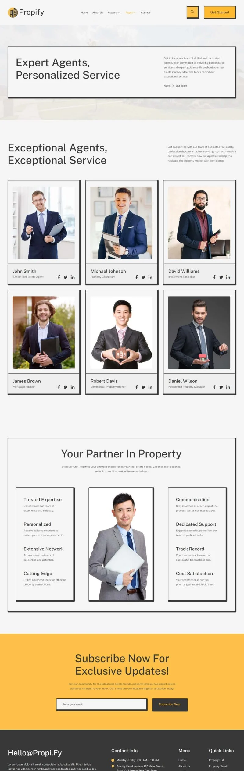 建筑/地产 Elementor 模板团队页面预览