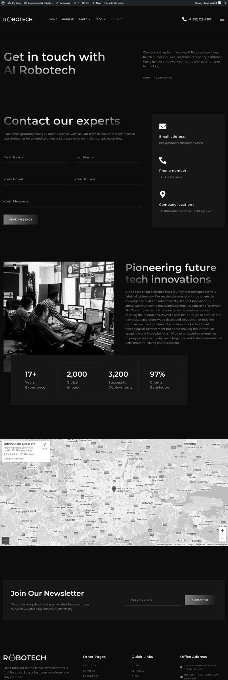 AI行业应用Elementor网站模板_一键导入快速建站插图3-WP资源海 AI Elementor 模板表单预览