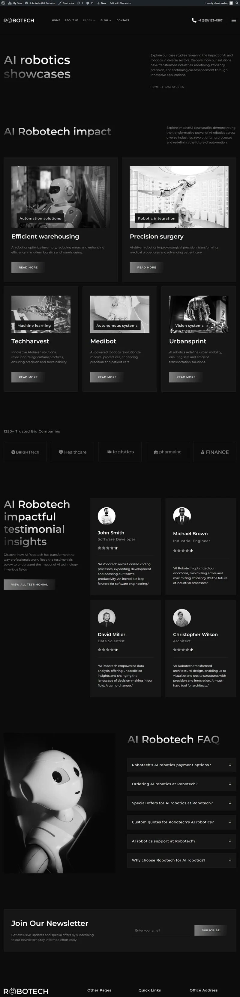 AI行业应用Elementor网站模板_一键导入快速建站插图7-WP资源海 AI Elementor 模板案例页面预览