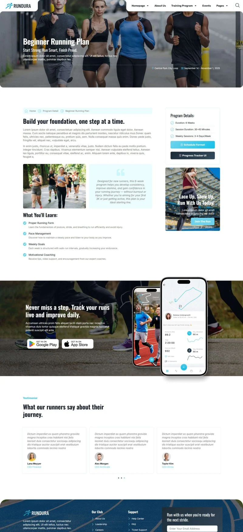 运动/健身 Elementor 模板项目详情预览