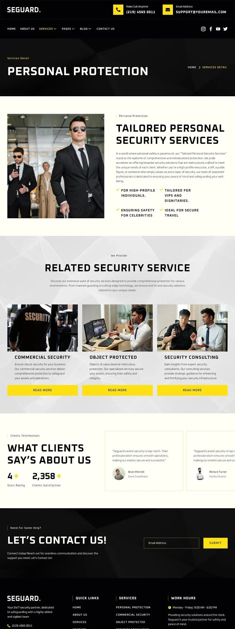 安保服务Elementor网站模板_一键导入快速建站插图4-WP资源海 企业 Elementor 模板服务详情预览