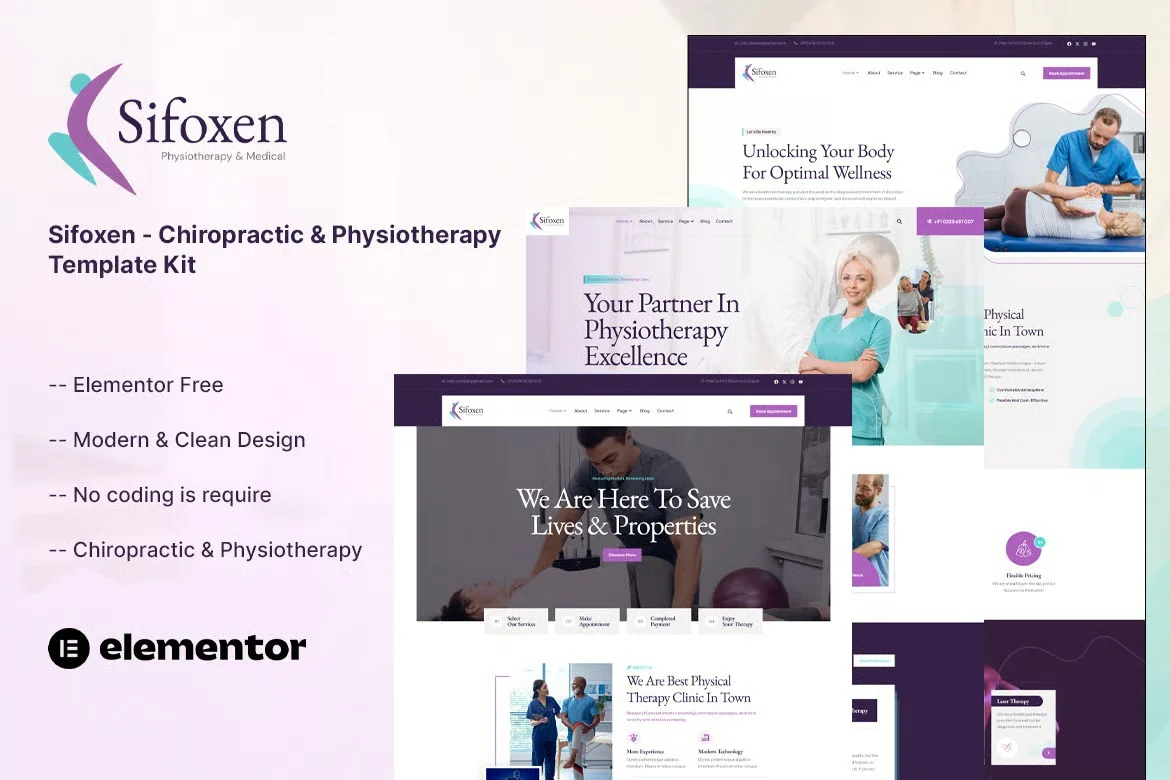 物理治疗Elementor网站模板_一键导入快速建站