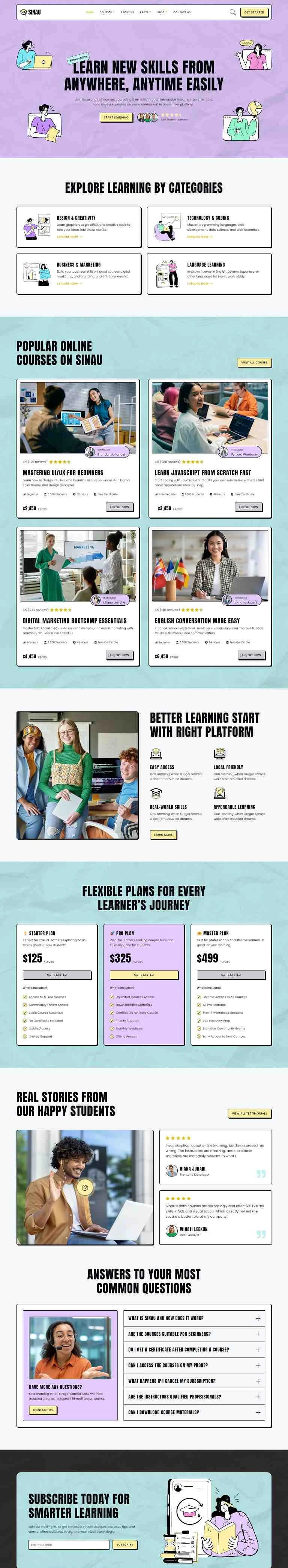 教育/培训 Elementor 模板首页预览