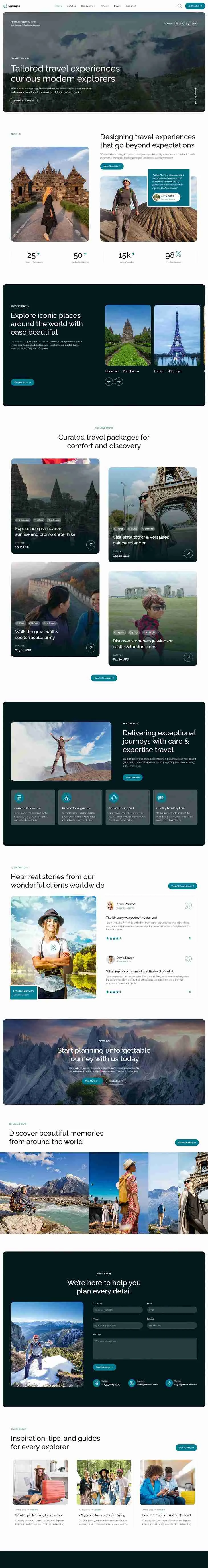 户外/旅行 Elementor 模板首页预览