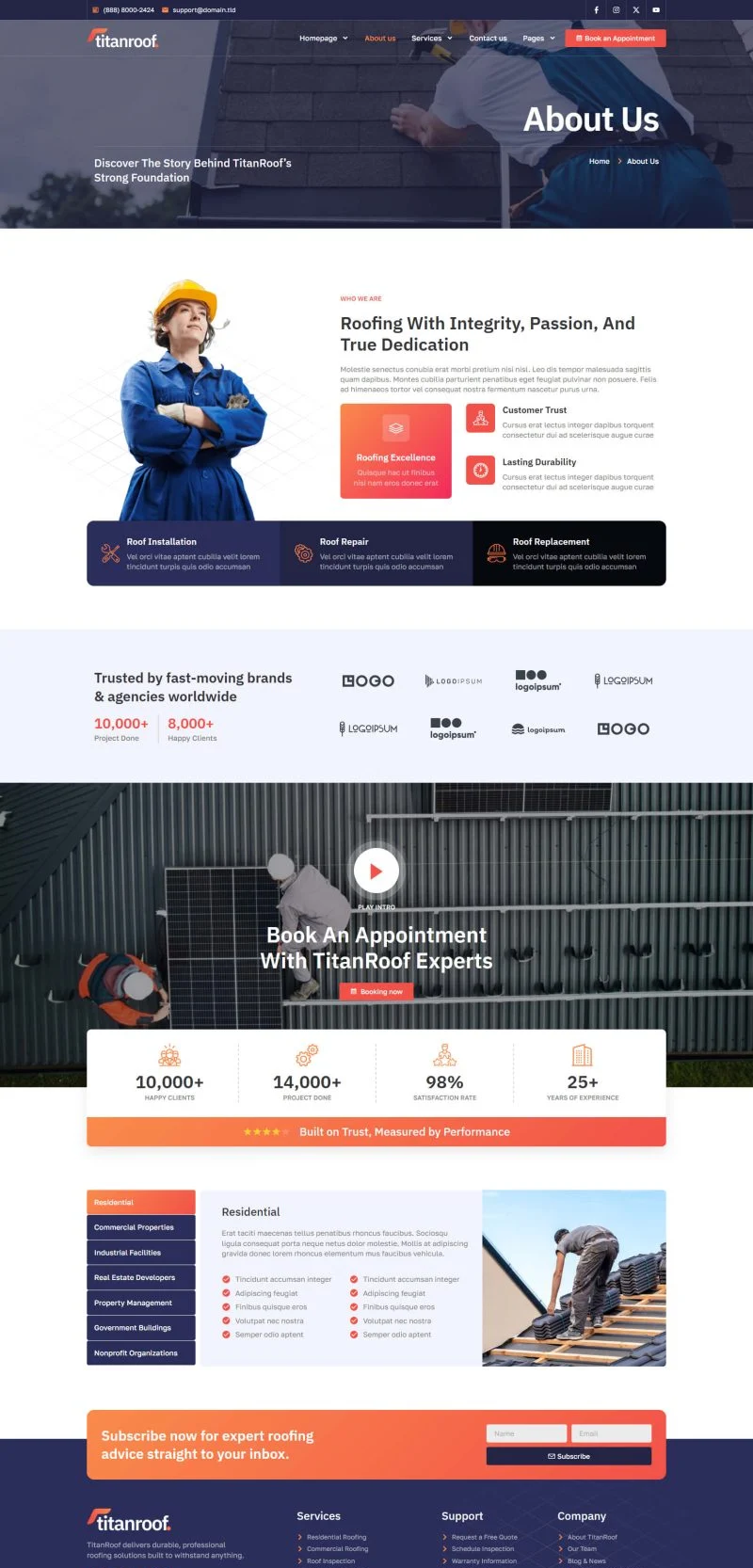 建筑/地产 Elementor 模板关于我们预览
