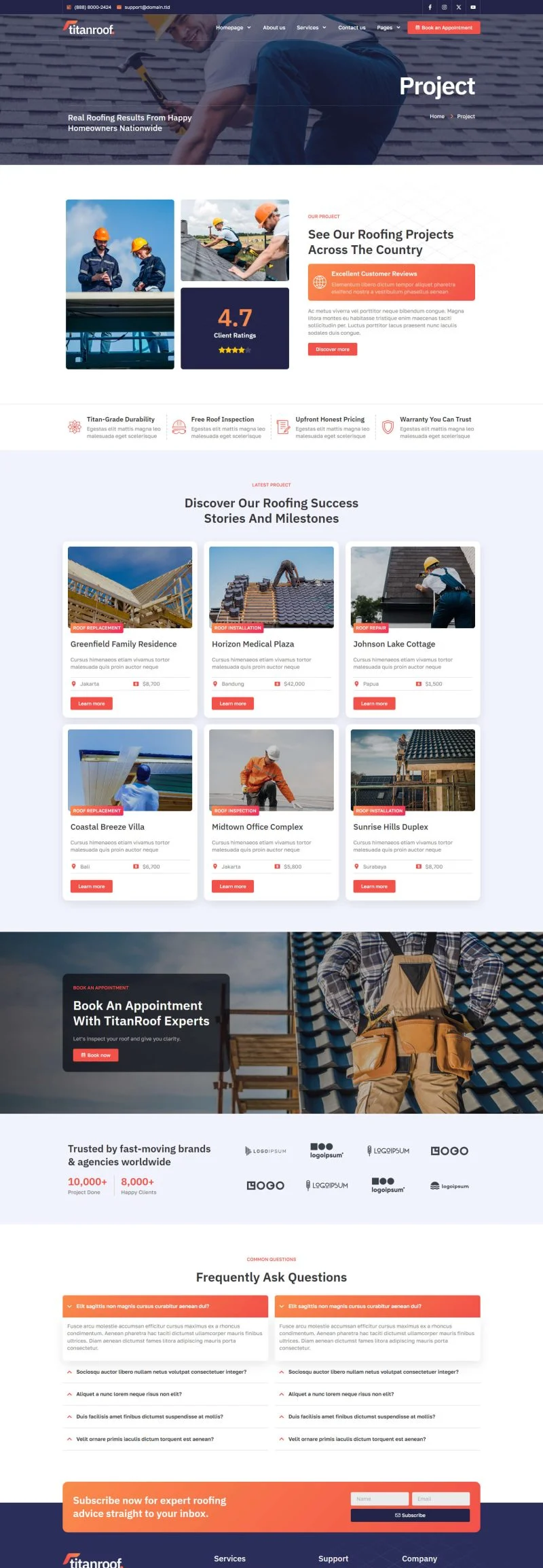 建筑/地产 Elementor 模板项目案例预览