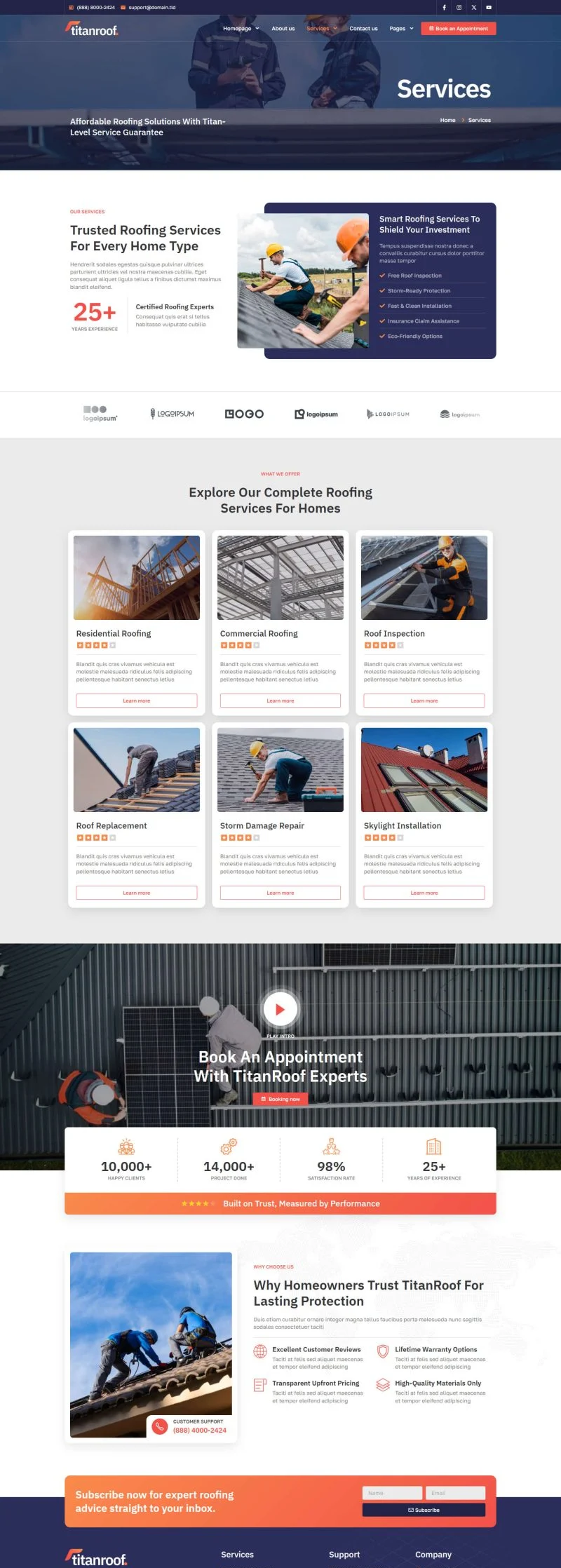 建筑/地产 Elementor 模板服务页面预览
