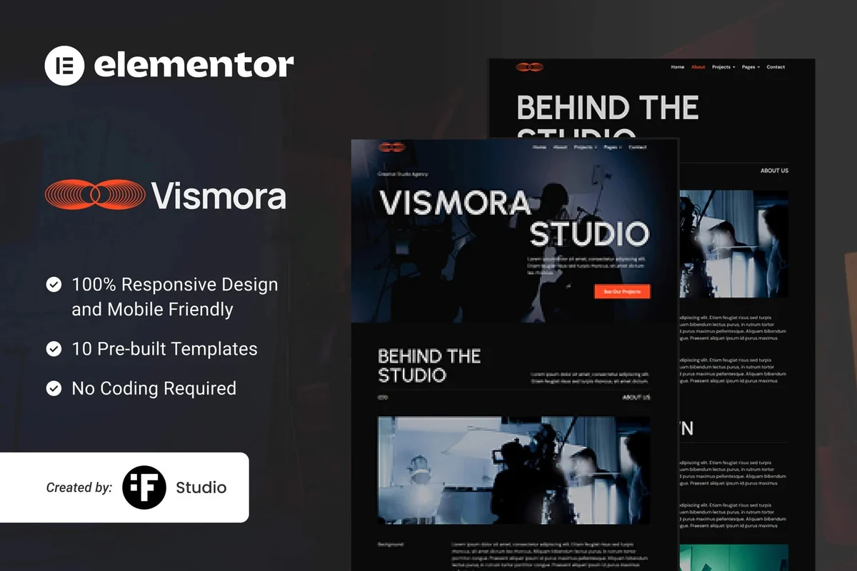 视觉创意工作室Elementor网站模板_一键导入快速建站插图-WP资源海 艺术/设计 Elementor 网站模板封面