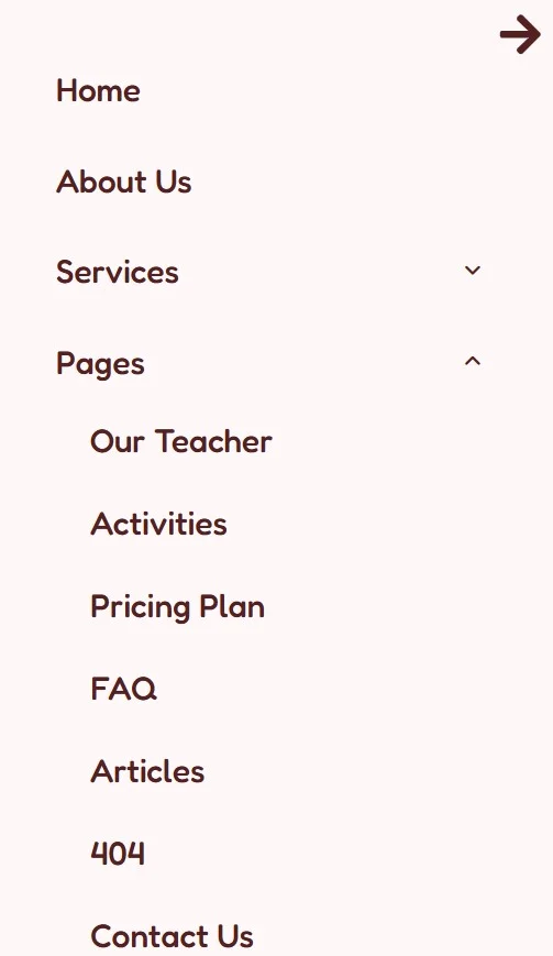 学校教育/学前教育Elementor网站模板_一键导入快速建站插图6-WP资源海 学校 Elementor 模板页眉预览