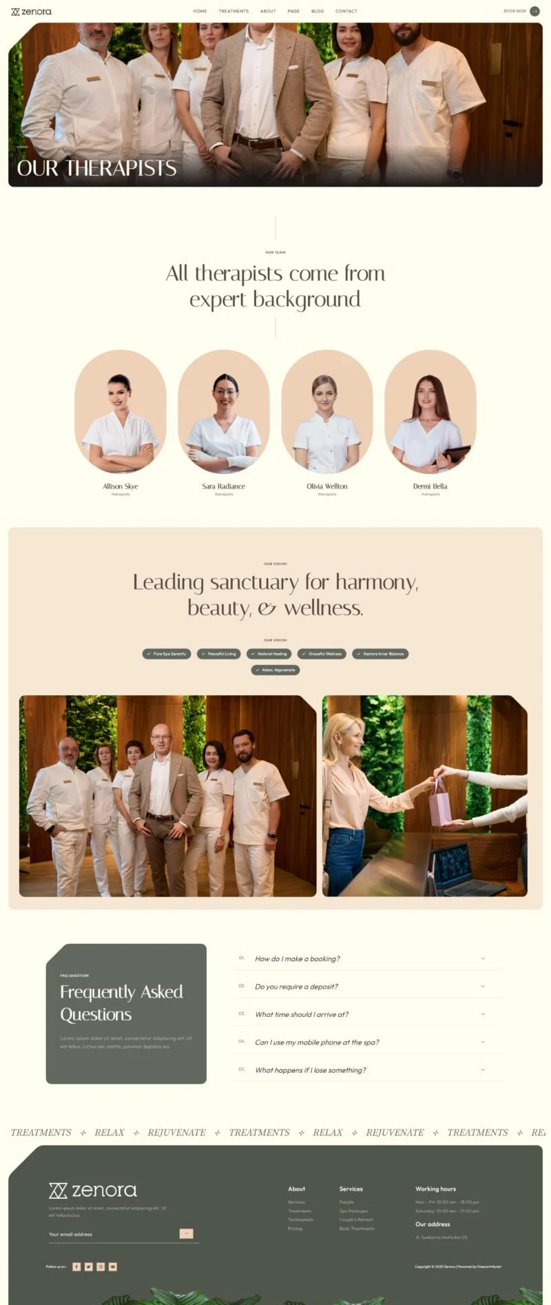 美容水疗会所Elementor网站模板_一键导入快速建站插图5-WP资源海 美容/美发 Elementor 模板团队页面预览