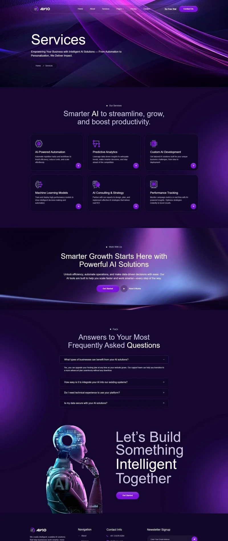 AI数字化解决方案Elementor网站模板_一键导入快速建站插图7-WP资源海 AI Elementor 模板服务页面预览