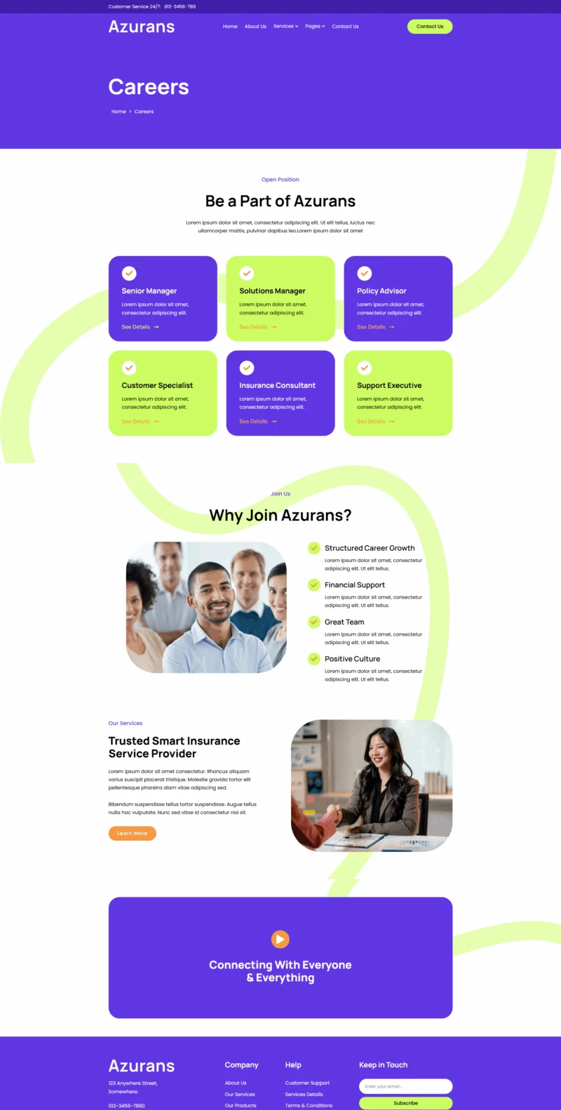 企业 Elementor 模板招聘页面预览