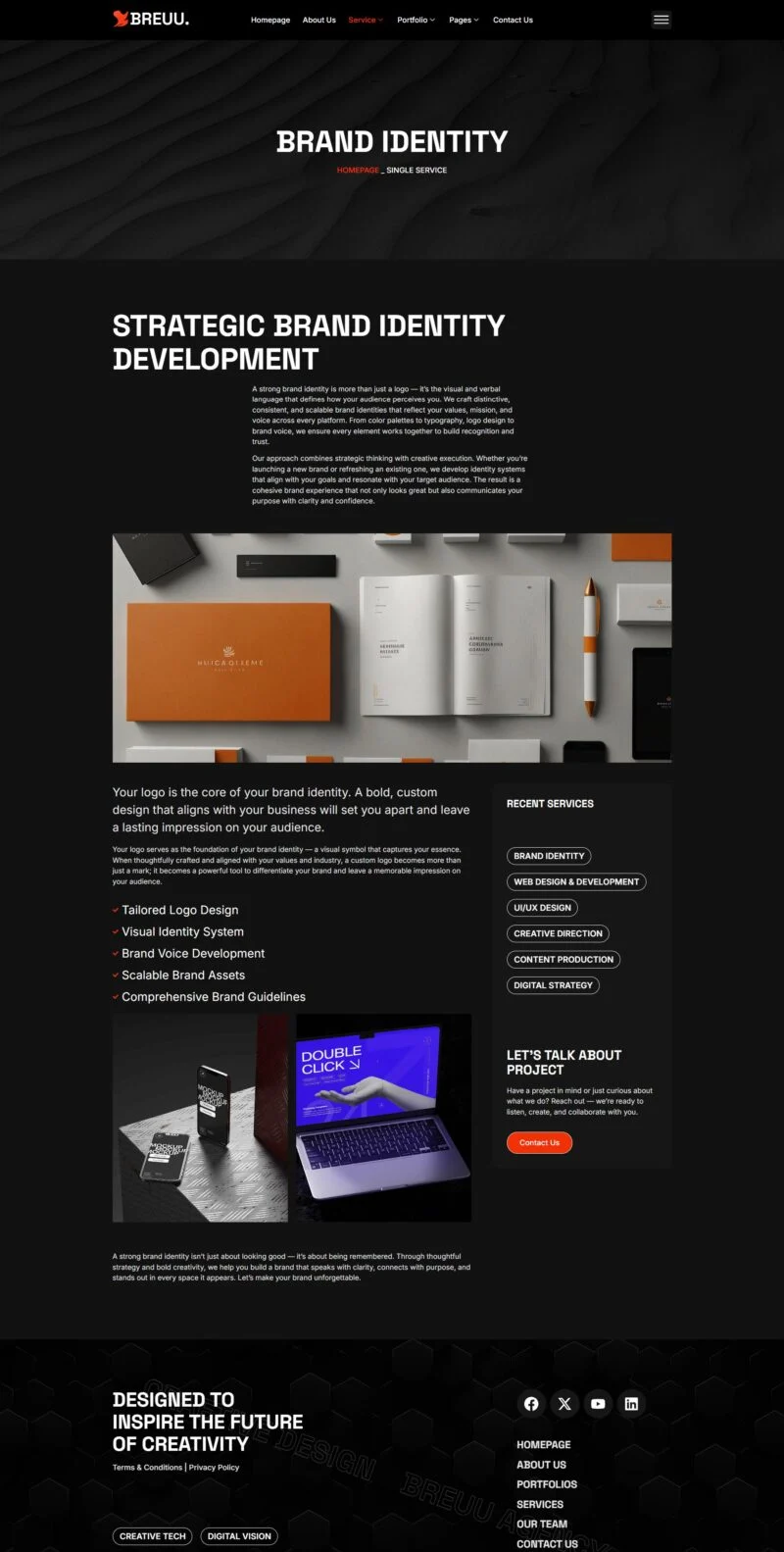 品牌创意策略Elementor网站模板_一键导入快速建站插图4-WP资源海 艺术/设计 Elementor 模板服务详情预览