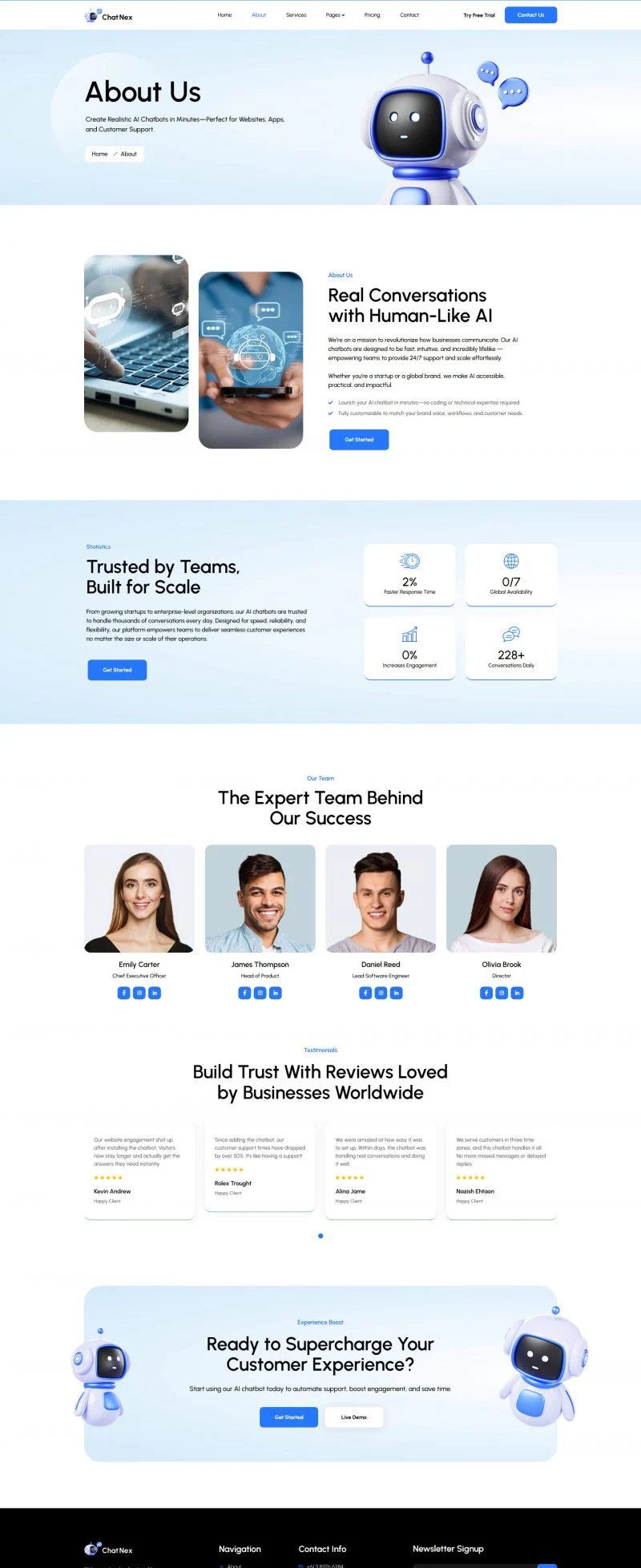 AI Elementor 模板关于我们预览