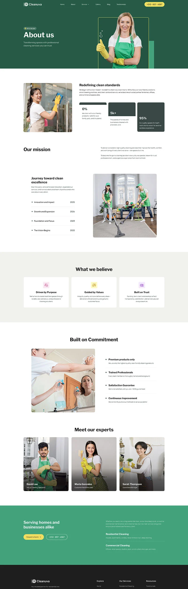专业保洁Elementor网站模板_一键导入快速建站插图2-WP资源海 保洁 Elementor 模板关于我们预览
