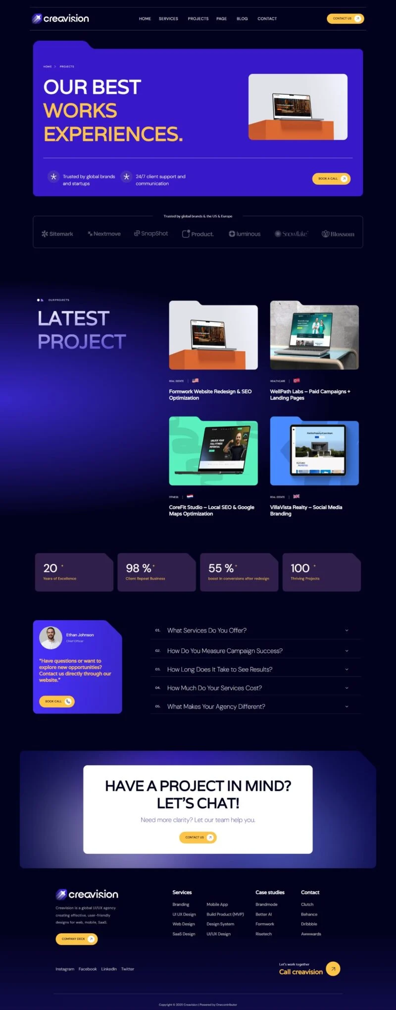 广告/营销 Elementor 模板项目案例预览
