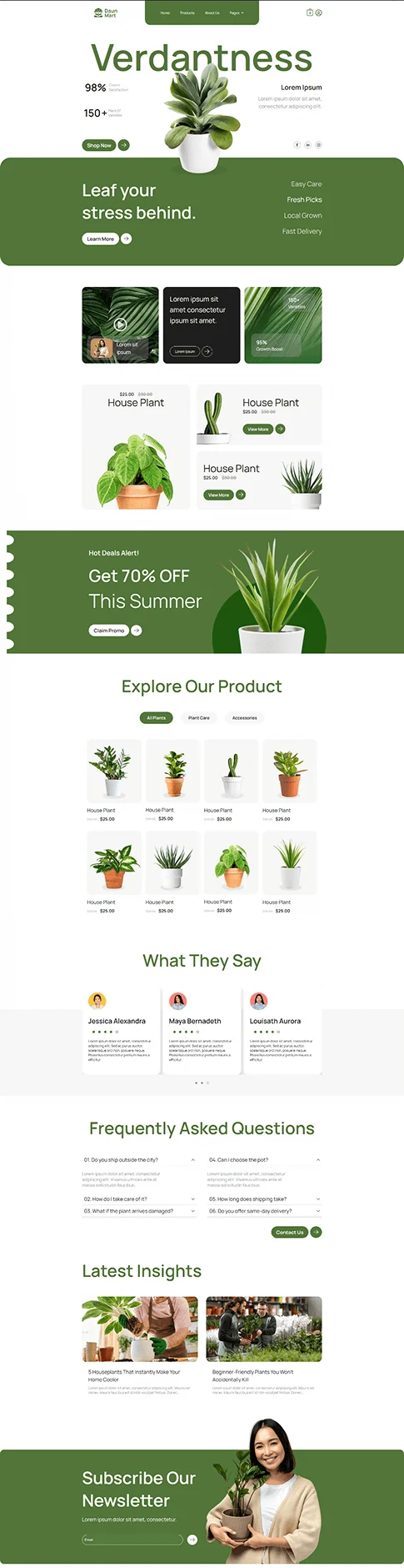 绿植商城Elementor网站模板_一键导入快速建站插图1-WP资源海 💐花卉/绿植 Elementor 模板首页预览