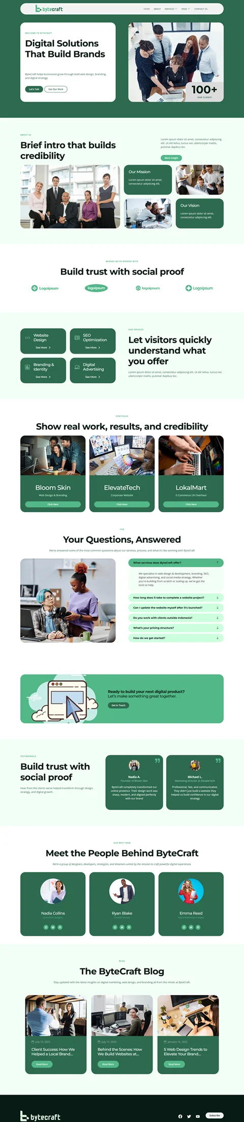 广告/营销 Elementor 模板首页预览