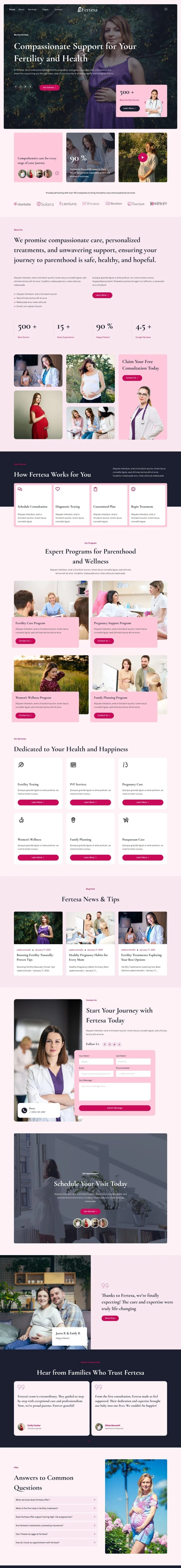 健康/医药 Elementor 模板首页预览