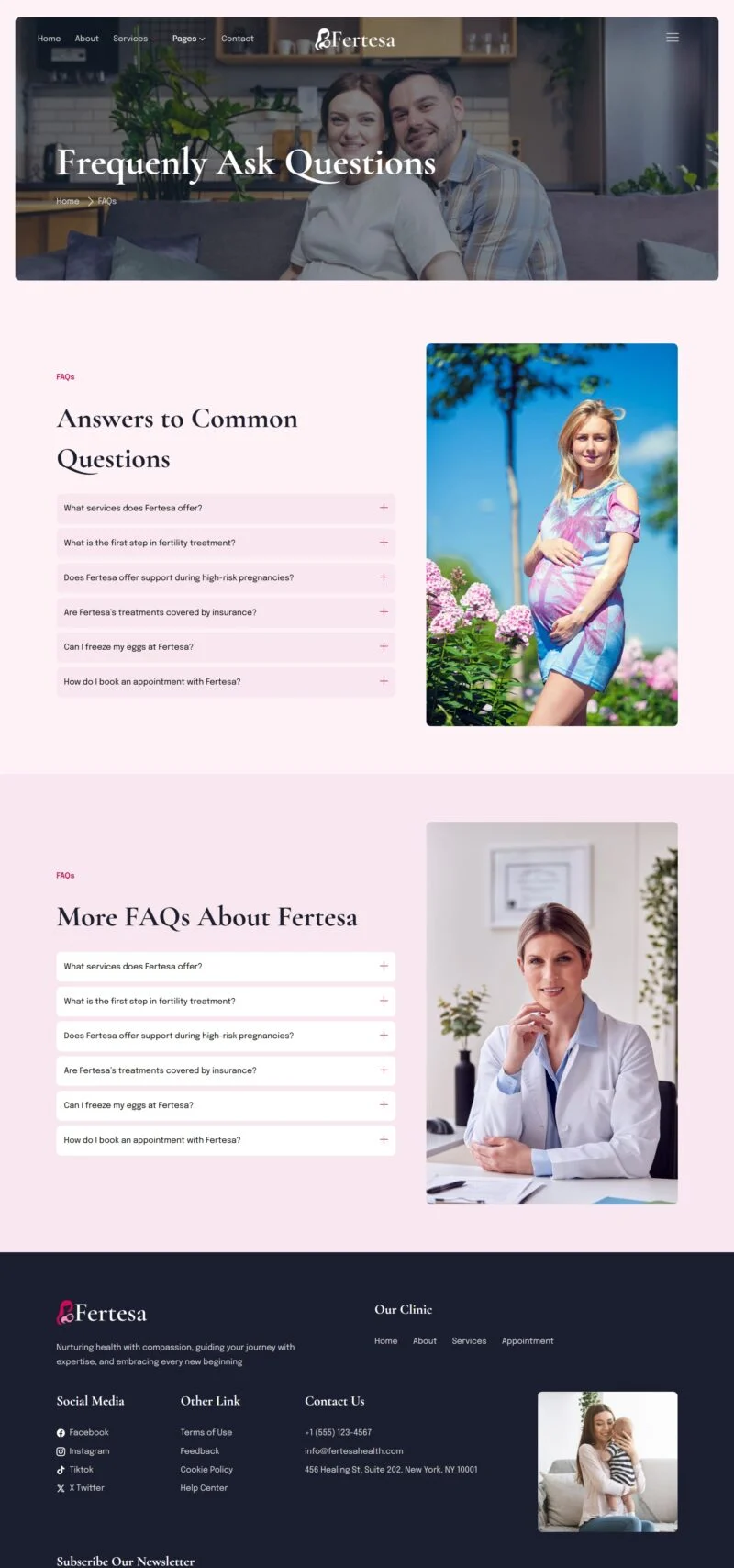 健康/医药 Elementor 模板常见问题预览