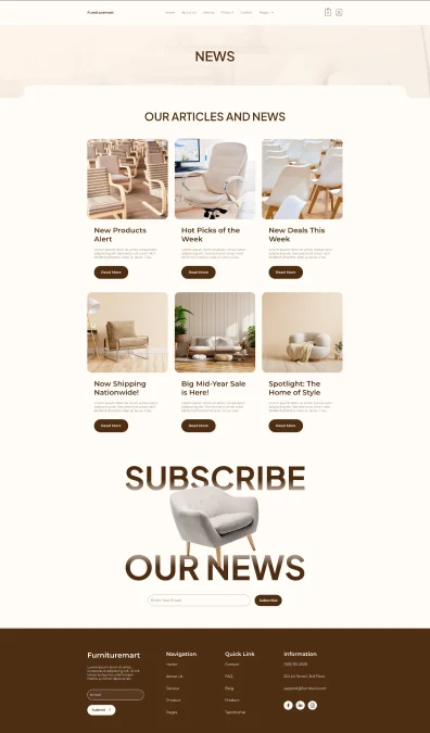 多品类家具商城Elementor网站模板_一键导入快速建站插图4-WP资源海 家居用品 Elementor 模板新闻列表预览