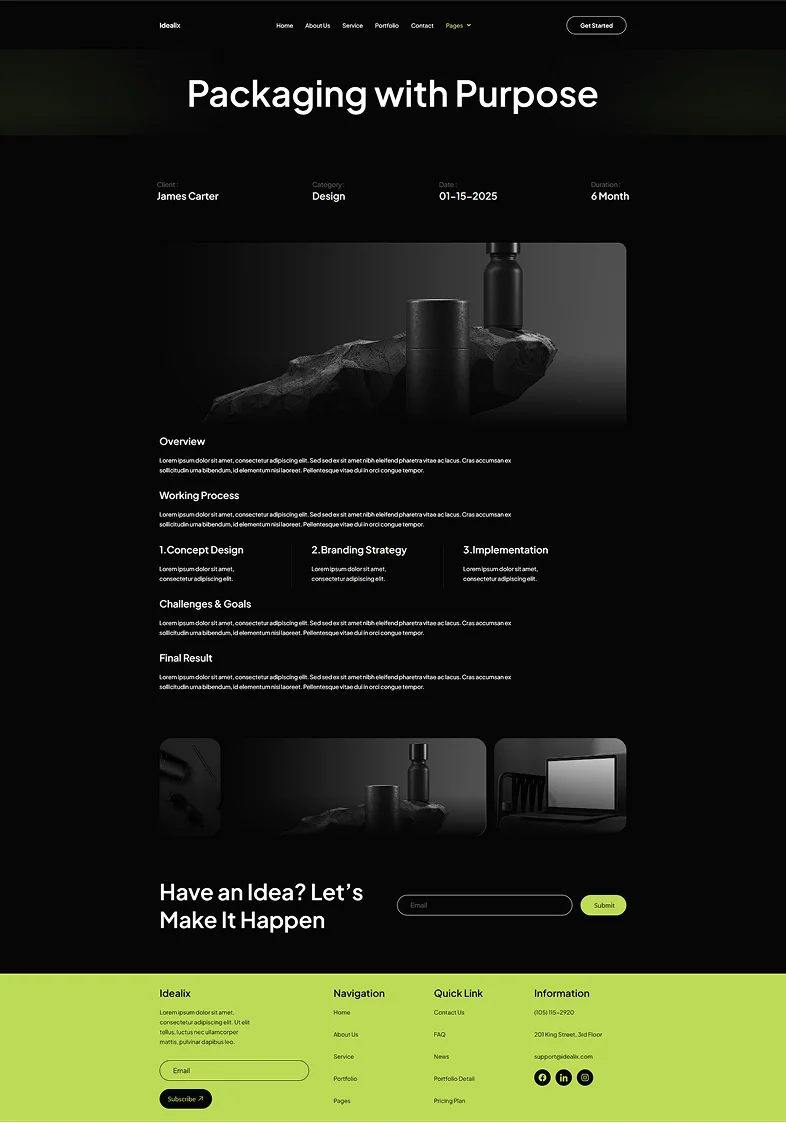 多元创意设计机构Elementor网站模板_一键导入快速建站插图5-WP资源海 艺术/设计 Elementor 模板案例页面预览