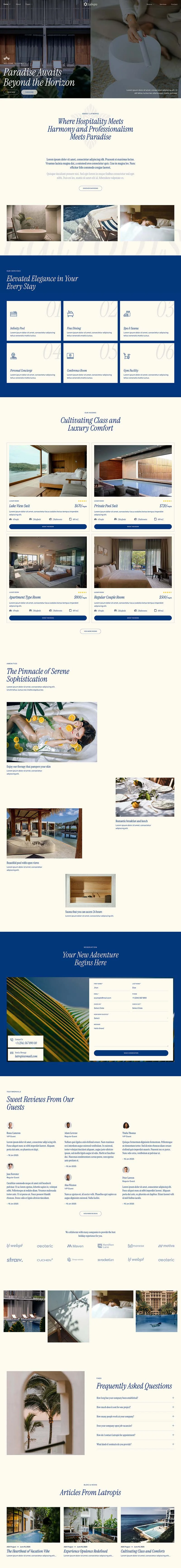 热带度假酒店Elementor网站模板_一键导入快速建站插图1-WP资源海 旅馆/酒店 Elementor 模板首页预览