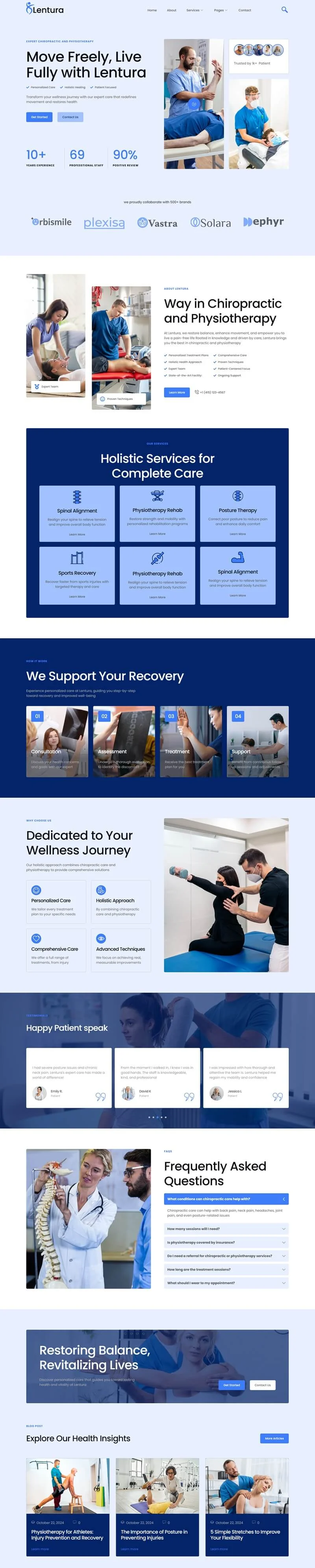 脊骨疗法诊所Elementor网站模板_一键导入快速建站插图1-WP资源海 健康/医药 Elementor 模板首页预览