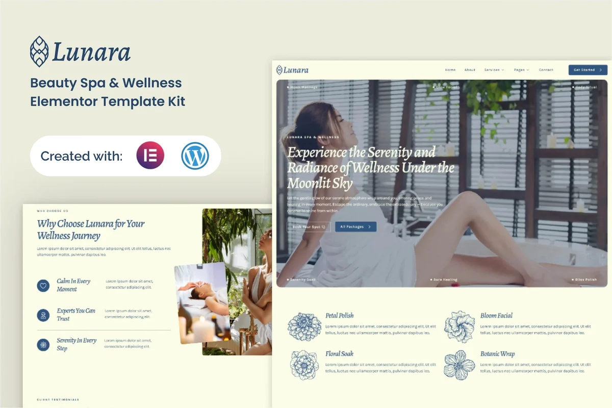 美容水疗Elementor网站模板_一键导入快速建站插图-WP资源海 美容/美发 Elementor 网站模板封面