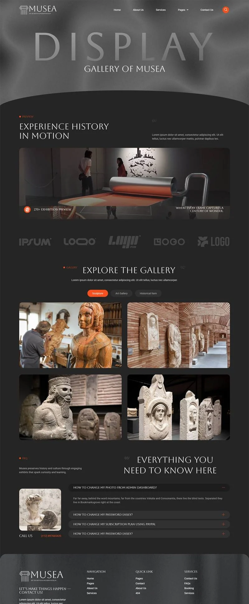 场馆 Elementor 模板图片展示预览