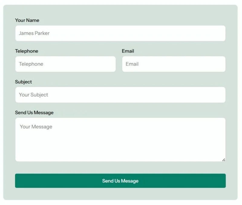 组织/机构 Elementor 模板联系表单预览