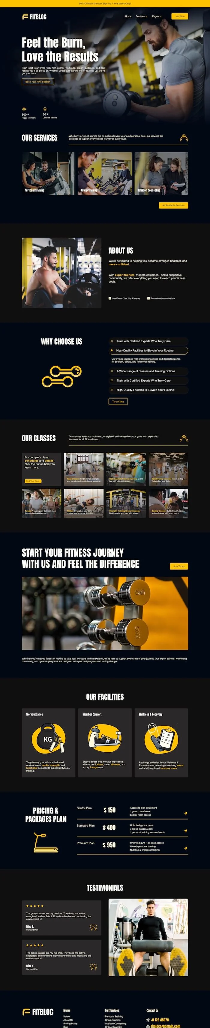 运动/健身 Elementor 模板首页预览