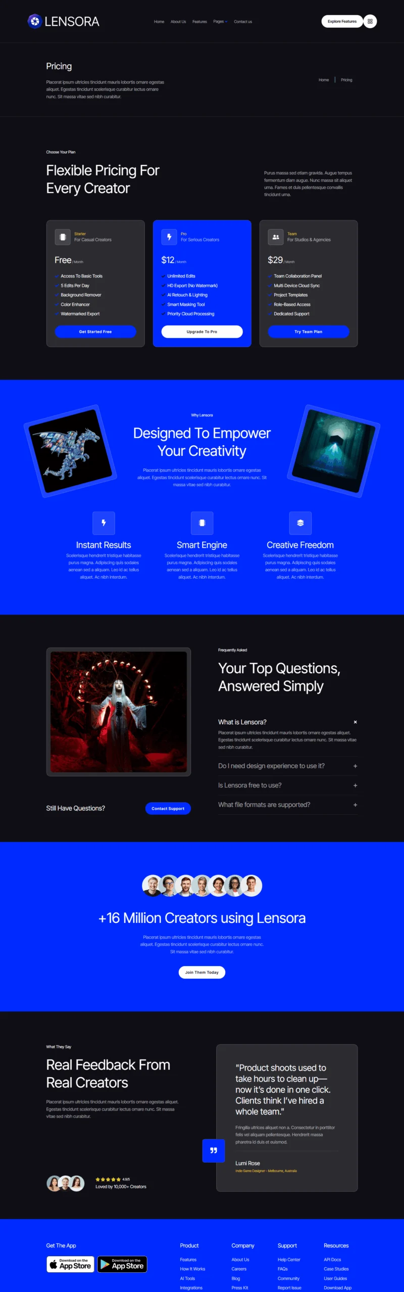 AI修图工具Elementor网站模板_一键导入快速建站插图7-WP资源海 AI Elementor 模板价格页面预览